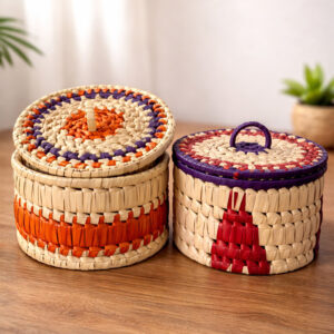 Palm leaf storage box