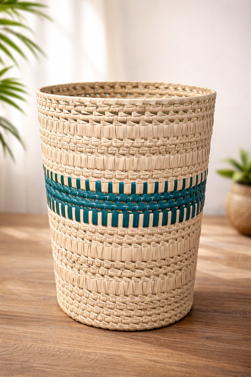 Palm leaf cloth dustbin